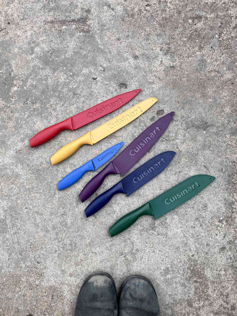 A Whooole Set Of Cuisinart Colorful Kitchen Knives