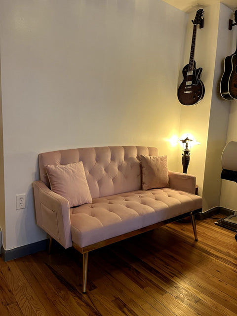 Cute 2-Seater Velvet Sofa, W55xD26xH22"