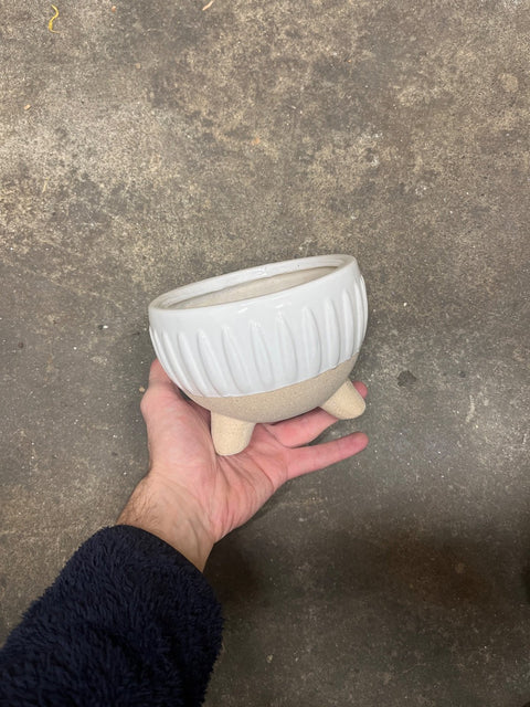 Cute Ceramic Planter With Legs, 6" Wide