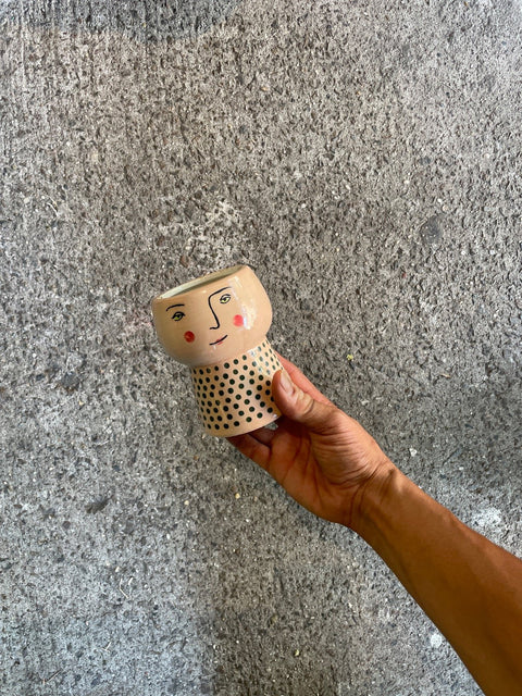Cute Face Ceramic Planter