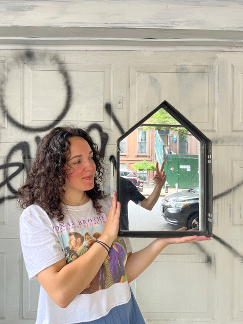 Cute House-shaped Mirror, 14" Tall