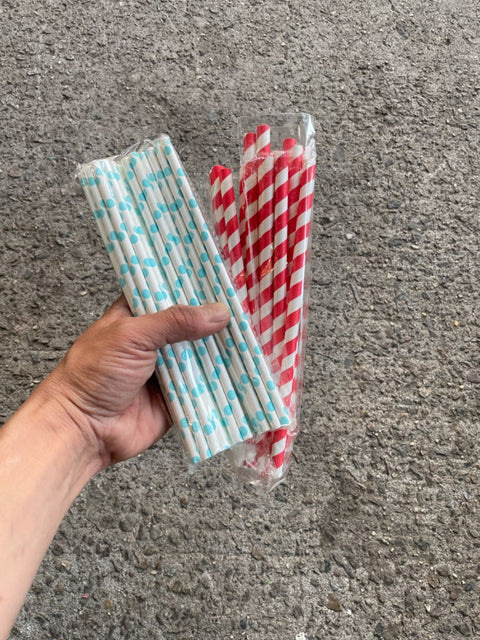 Cute Patterned Paper Straws