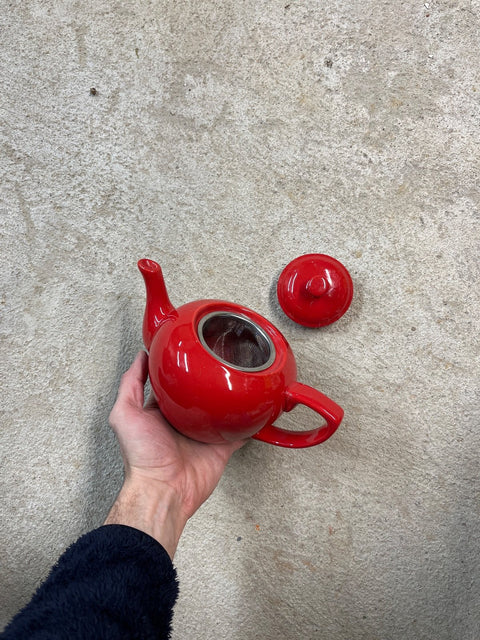 Cute Red Ceramic Teapot