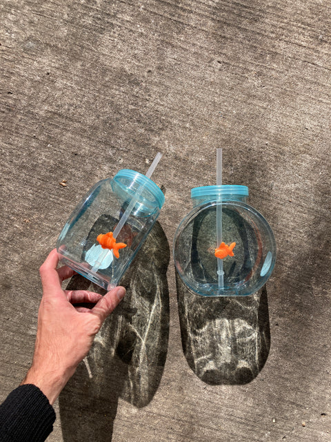 Two Drinking Cups That Look Like Fish Tanks