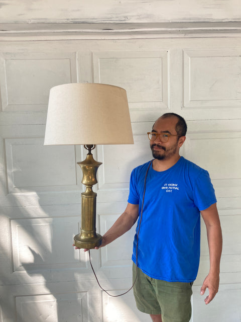 Vintage Salon Lamp, 30” Tall