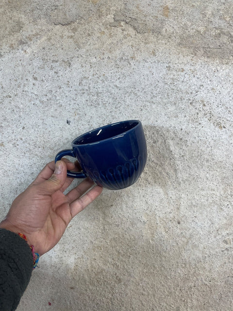 Dark Blue Ceramic Coffee Cup