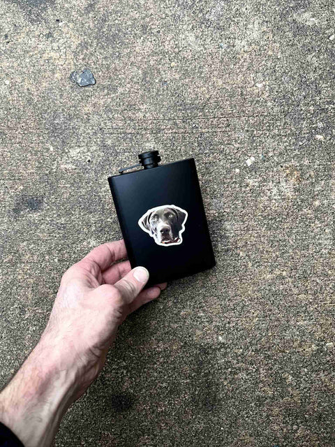 Dog Face Sticker Flask