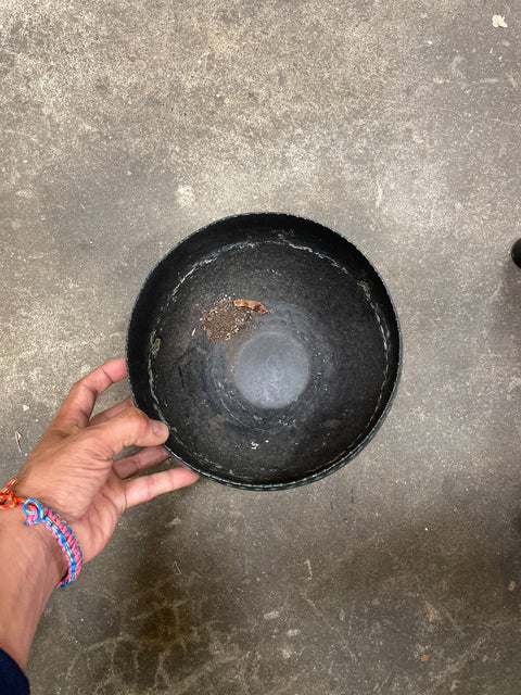 Dotted Black Metal Bowl