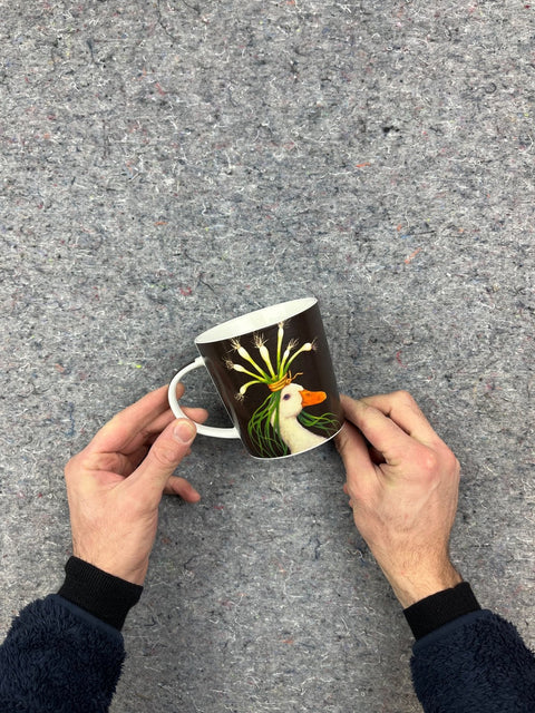 Duck Wearing A "Hat" Made Of Green Onions Coffee Mug