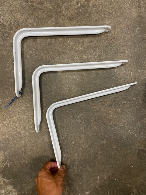 Duro Three White Metal Shelf Brackets