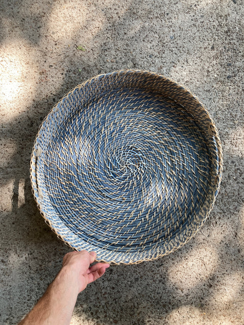 Woven Basket Tray, 20” Wide