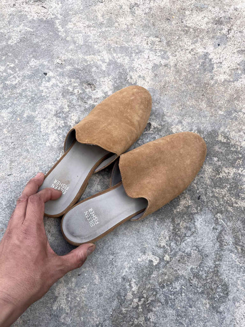 Eileen Fisher Suede Mules, Sz W 7.5