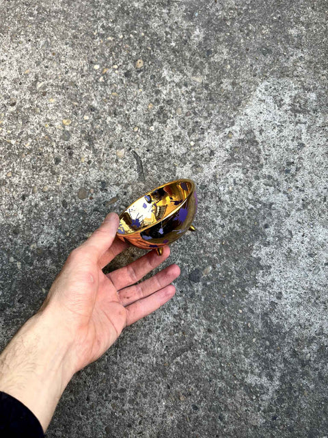 Elegant Gold Bowl With Touches Of Purple