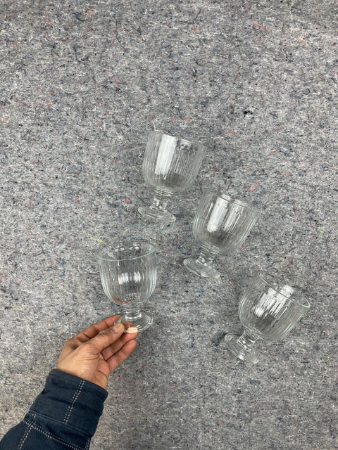Elegant Ribbed Glass Goblets