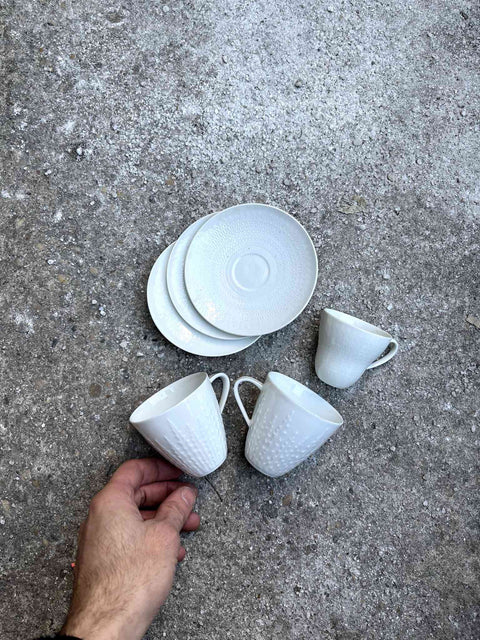 Elegant White Porcelain Coffee Set