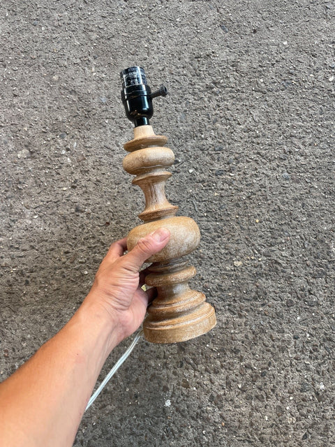 Elegant Wood Table Lamp without a Shade