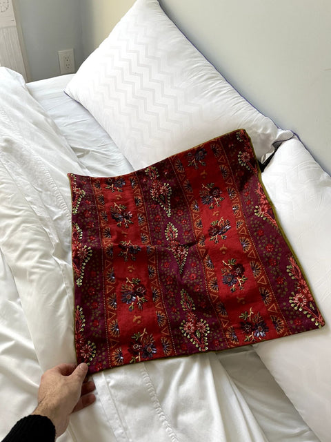 Embroidered Floral Accent Pillow Cover, 20x20"