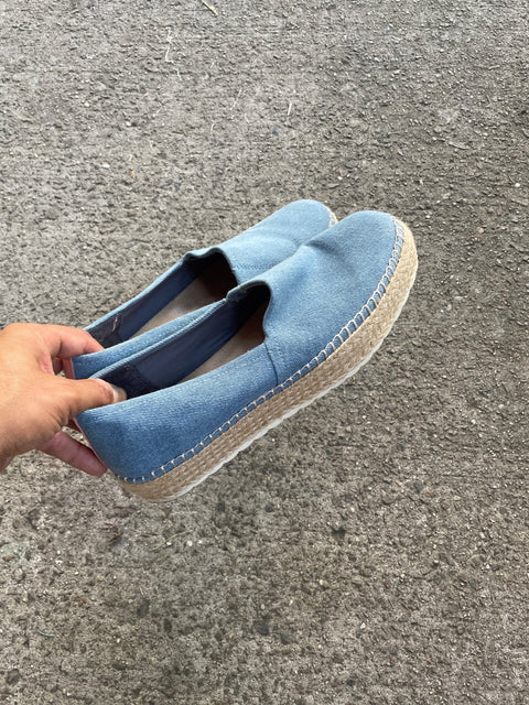 Espadrille Denim Slip-Ons, Sz 39eu