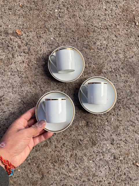 Espresso Cups With Golden Trim