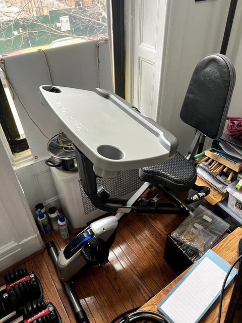 Exerpeutic Exerwork 2000i Bluetooth Folding Exercise Desk Bike