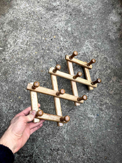 Extendable Wall Mounted Wooden Coat Rack
