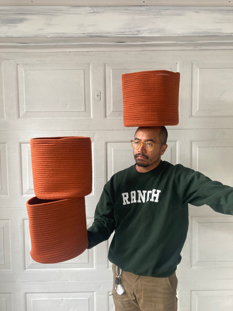 3 Nice Rope Baskets With Handles