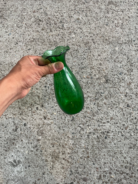 Elegant Green Glass Vase