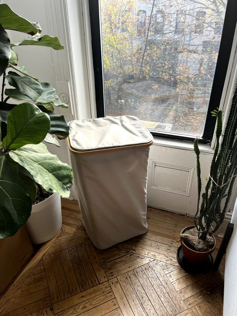 Fabric Laundry Hamper With Lid, 30" Tall
