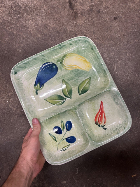 Fancy Arm Ceramica Divided Serving Plate Tray Made In Italy