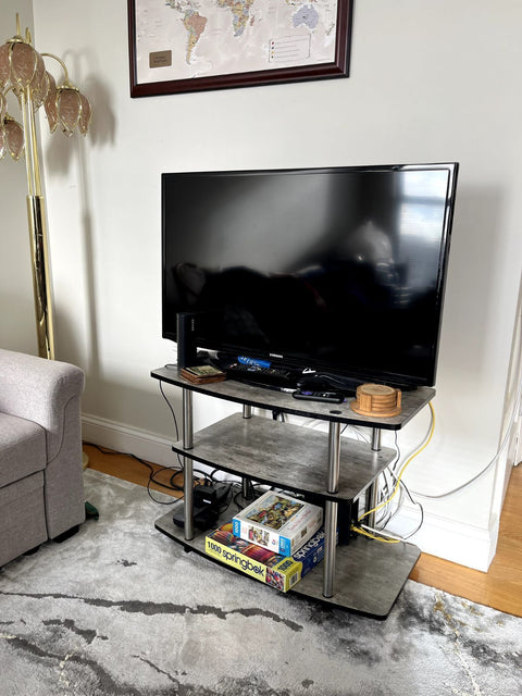 Faux Birch 3-Tiers TV Stand, W32xD15xH21"