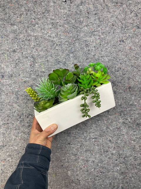 Faux Succulents In Planter