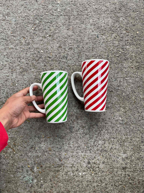 Festive Striped Coffee Mugs for Summer