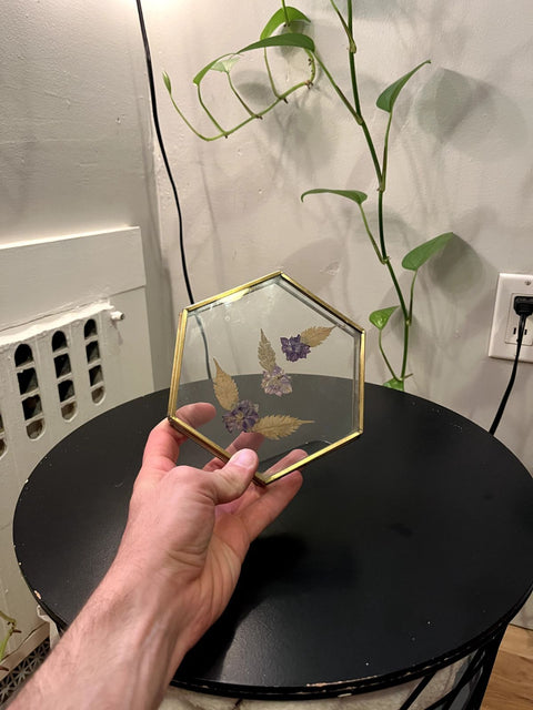 Floral Pressed Glass Frame
