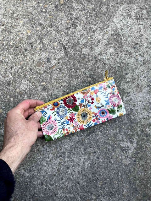 Floral Print Zipper Pouch