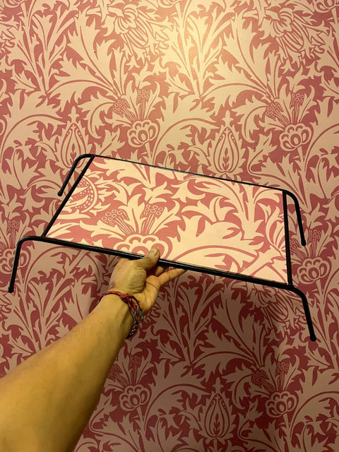 Floral Serving Tray Stand
