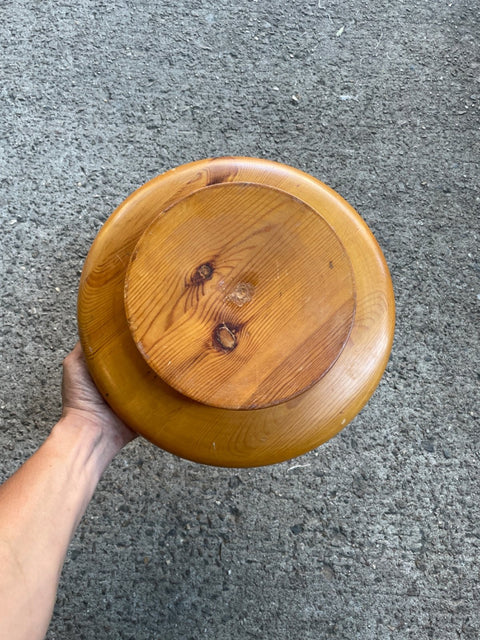 Floral Wooden Serving Bowl