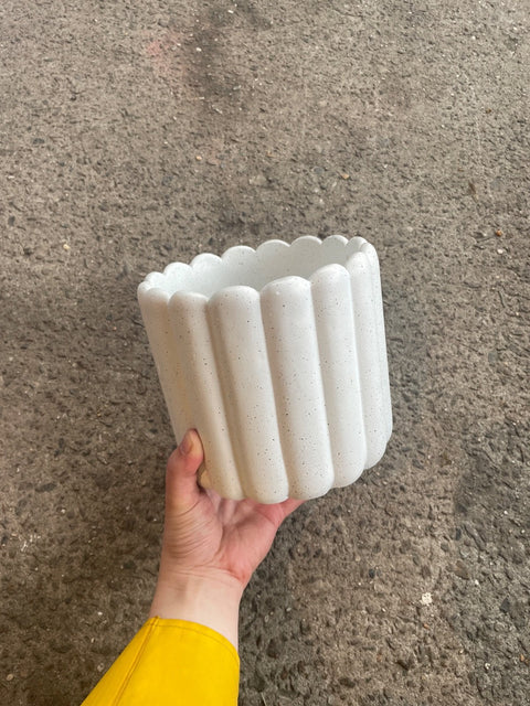 Fluted Speckled Planter, 6in