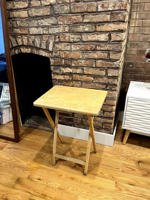 Foldable Wooden Side Table, W19xD15xH26"