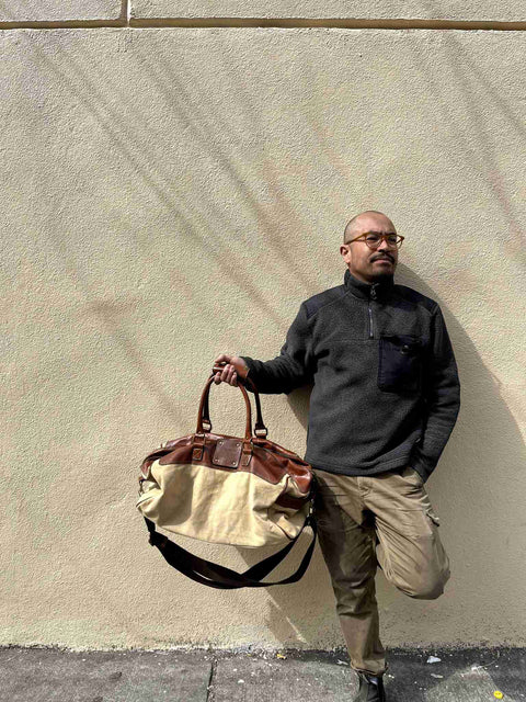 Fossil 54 Canvas & Leather Duffel Bag