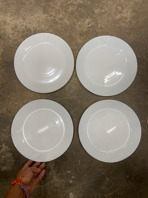 Four Simple White Plates
