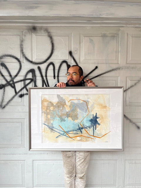 Framed Abstract Art, 25x37"