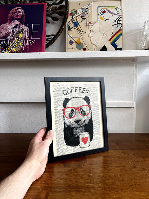 Framed Coffee? Panda Print, 9x11"