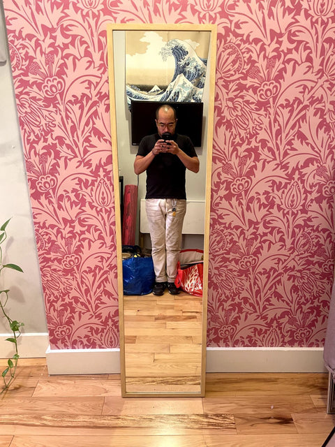 Modern-trimmed Standing Mirror, 43x60"