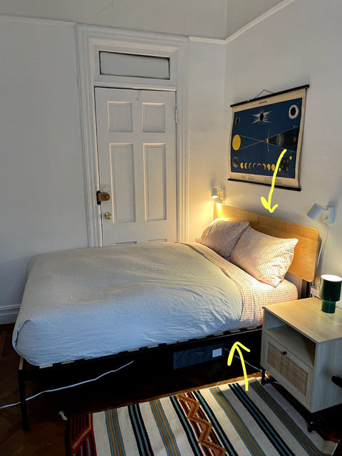 Full Size Platform Bed Frame With A Wooden Headboard