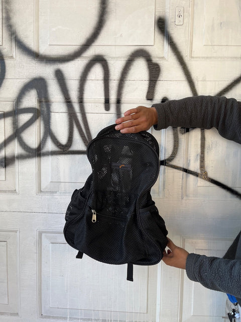 Heavy Duty Mesh Black Backpack 1