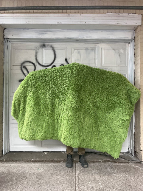 Funky Green Shag Comforter, 80x80"