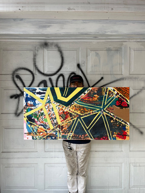 Geometric Abstract Painting, 24x50"