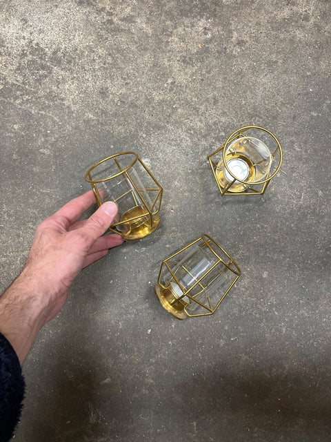 Geometric Glass Tea Candle Holders