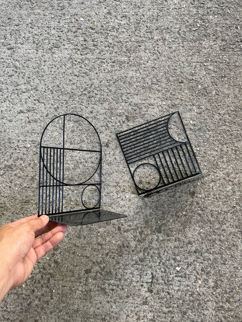 Geometric Metal Bookends