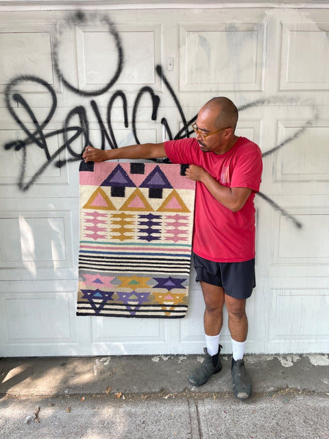 Geometric Woven Rug, 25 x 36 in